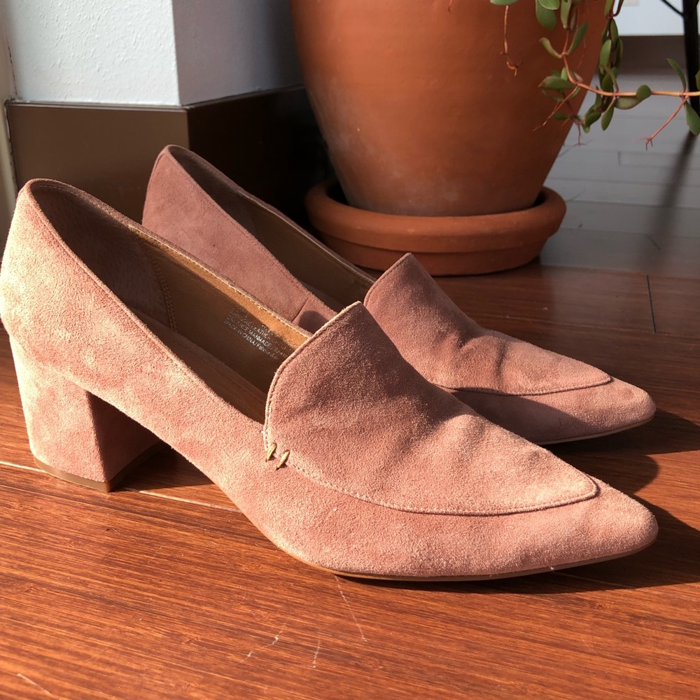 Halogen | Pink Suede Block Heel